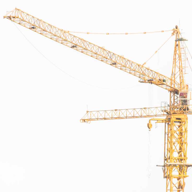 Construction crane, inverted